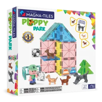 MAGNA TILES Puppy Park 27 Τεμάχια – Μαγνητικά Πλακίδια STEM με Πάρκο Κατοικίδιων