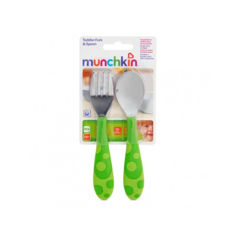 Munchkin Toddler Fork & Spoon Σετ Κουτάλι & Πιρούνι - Πράσινο 