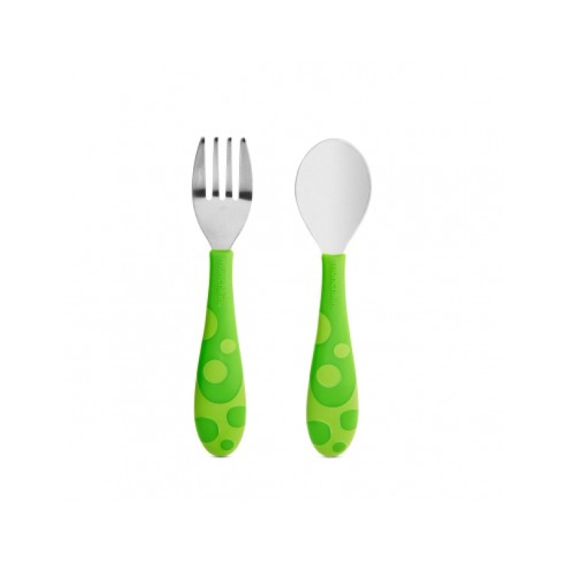 Munchkin Toddler Fork & Spoon Σετ Κουτάλι & Πιρούνι - Πράσινο 