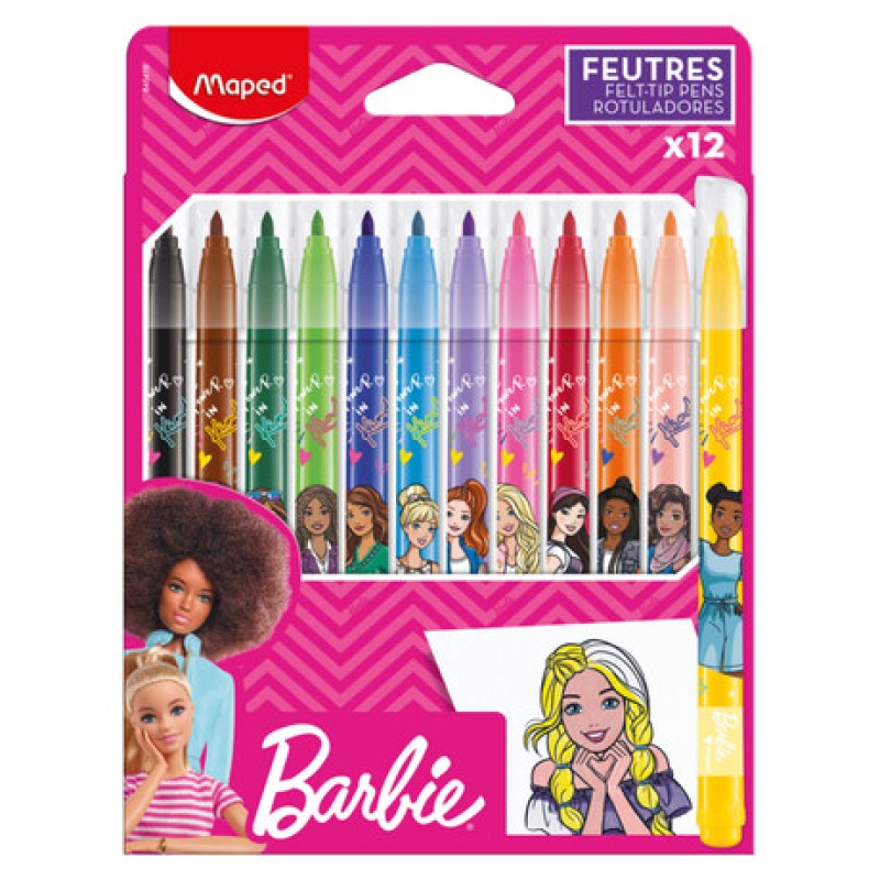 Maped Μαρκαδόροι Barbie 12 τεμ.