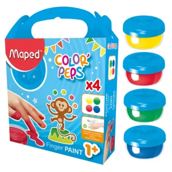 Maped Δαχτυλομπογιές Σετ 4 Χρώματα 