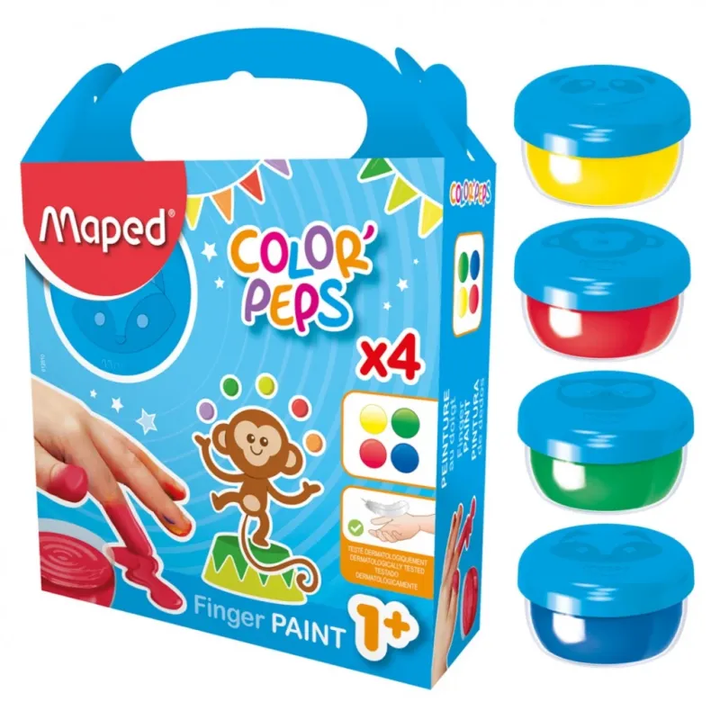 Maped Δαχτυλομπογιές Σετ 4 Χρώματα 