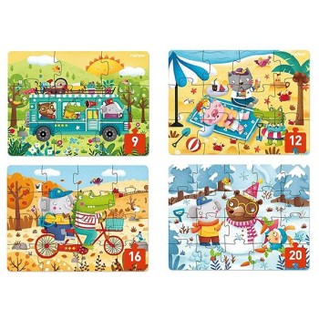 Mideer Παιδικο Παζλ 4 σε1 "Level Up 2 Seasons" (9,12,16 & 20 κομμάτια)