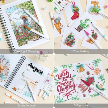 Ohuhu Water-based Coloring Markers Dual Σετ 64 Χρώματα Brush & Chisel