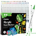 Ohuhu Acrylic Paint Markers Cotton-core Σετ 36 Ακρυλικών Μαρκαδόρων Brush & Dot