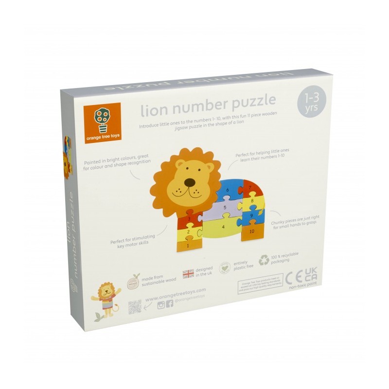 Orange Tree Toys Παζλ Αριθμών Λιοντάρι 