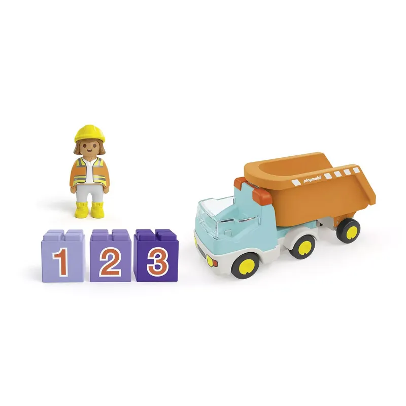 Playmobil JUNIOR: Ανατρεπόμενο Φορτηγό με εργάτη