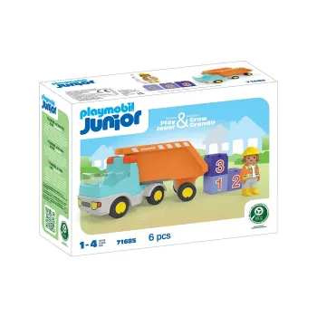 Playmobil JUNIOR: Ανατρεπόμενο Φορτηγό με εργάτη