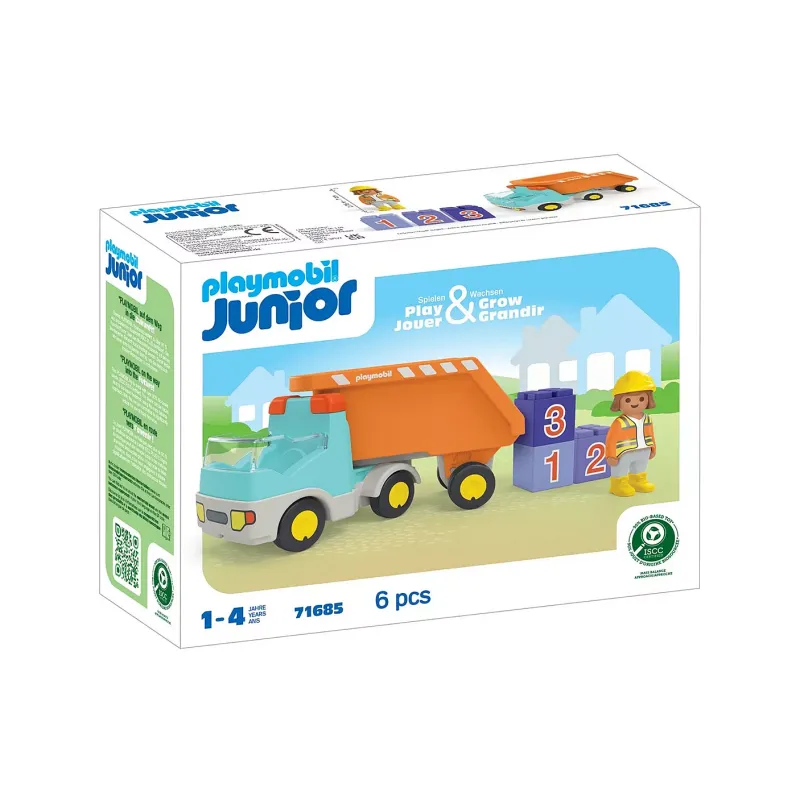 Playmobil JUNIOR: Ανατρεπόμενο Φορτηγό με εργάτη