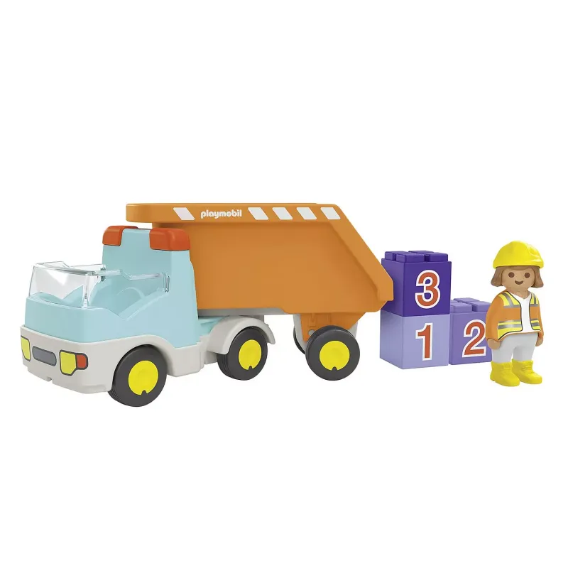 Playmobil JUNIOR: Ανατρεπόμενο Φορτηγό με εργάτη