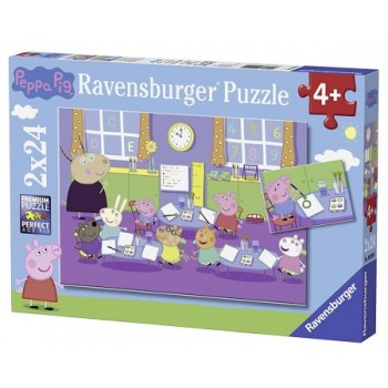 Ravensburger Παιδικό Παζλ "Peppa στη Ζωγραφική" 2x24 κομμάτια 