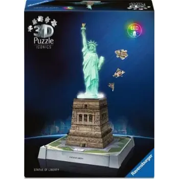 Ravensburger 3D Puzzle Iconics "Άγαλμα της Ελευθερίας Night Edition"