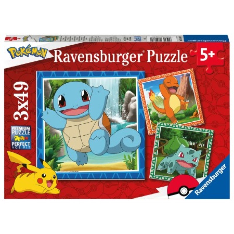 Ravensburger Παιδικό Παζλ "Pokemon" 3x49 κομμάτια 