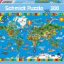 Schmidt Παιδικό Παζλ Παγκόσμιος Χάρτης 200 κομμάτια