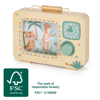 Small Foot  Ξύλινο Μουσικό Κουτι Τηλεόραση "Safari"