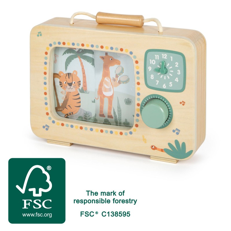 Small Foot  Ξύλινο Μουσικό Κουτι Τηλεόραση "Safari"
