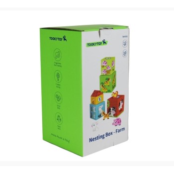 Tooky Toy Κύβοι  Στοιβαξης Με Ξύλινες Φιγούρες "Φάρμα"