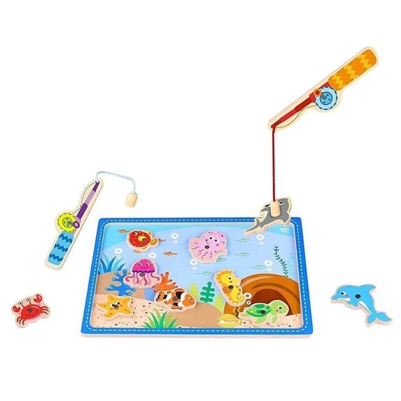 Tooky Toy Ξύλινο Παιχνίδι "Ψαράκια"