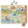 Tooky Toy Ξύλινο Μουσικό Παζλ Με Ενσφηνώματα "Ζωάκια"