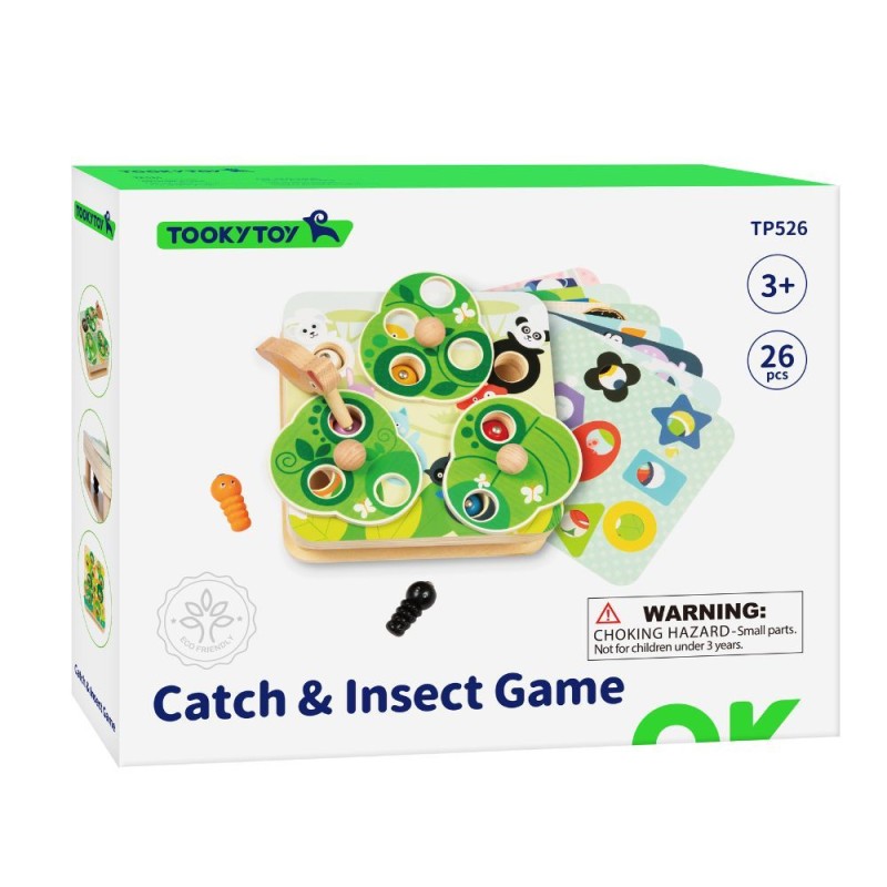 Tooky Toy Ξύλινο Παιχνίδι Τοποθετώ Τα Έντομα 
