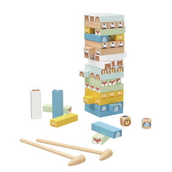 Tooky Toy Ξύλινο Jenga "Ζωάκια"