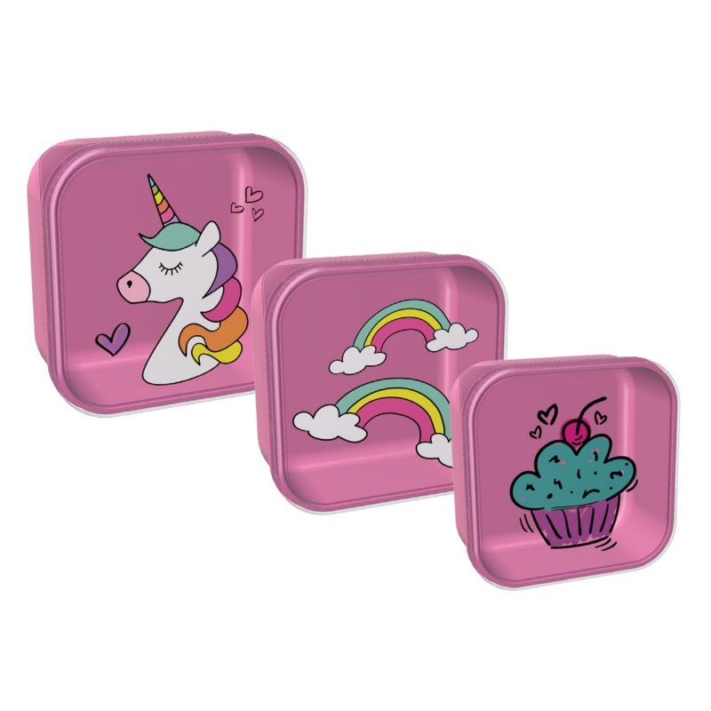 Σετ φαγητοδοχείων (3 σε 1) "Unicorn"