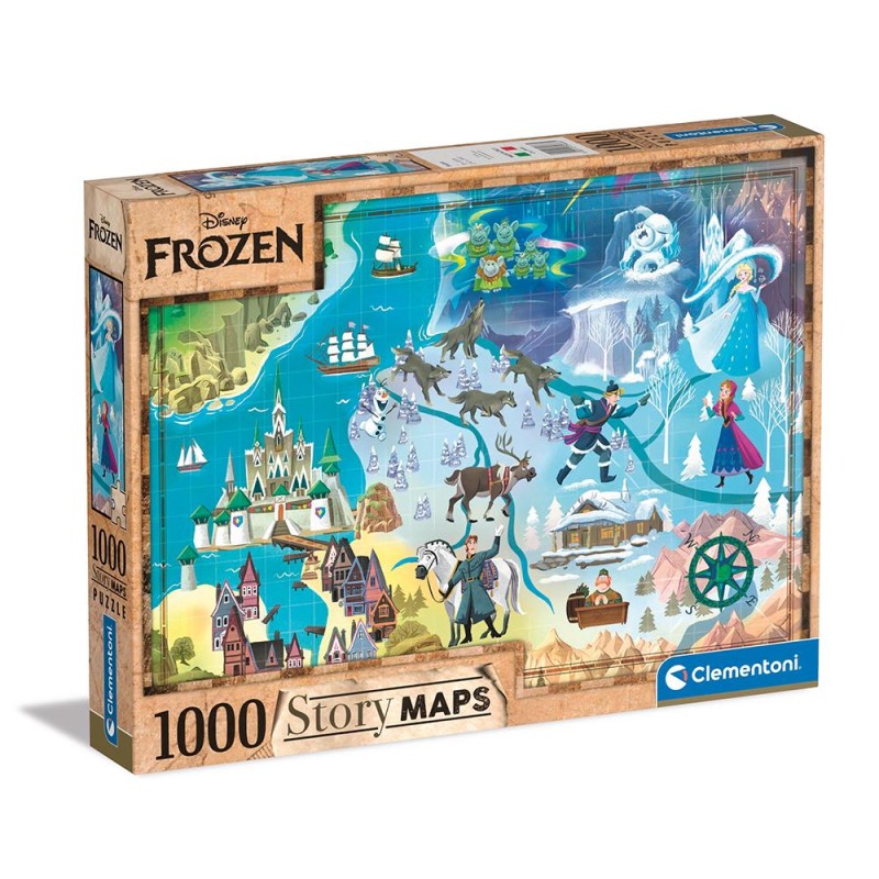 Clementoni Παζλ 1000 H.Q. Story Maps Frozen