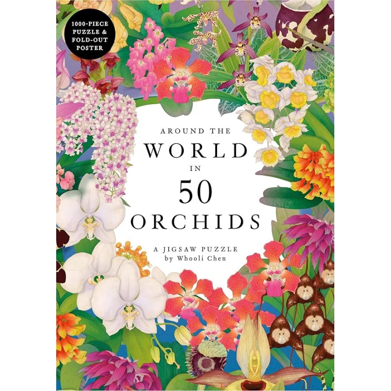 AROUND THE WORLD IN 50 ORCHIDS: A JIGSAW PUZZLE - 1000 PIECES