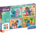 Clementoni Παιδικό Παζλ "Stitch" 4in1 12/16/20/24