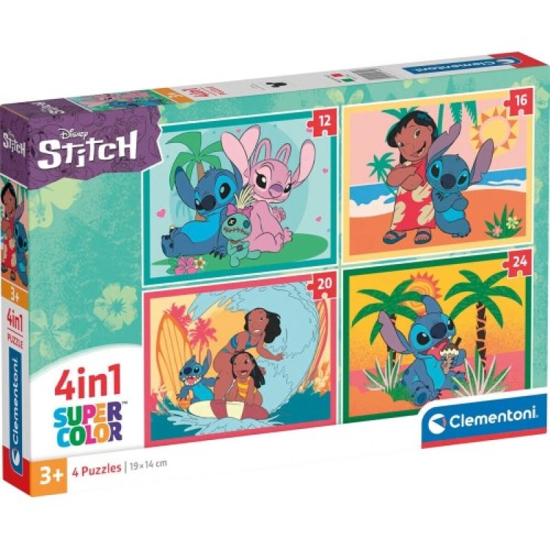 Clementoni Παιδικό Παζλ "Stitch" 4in1 12/16/20/24