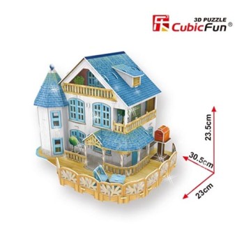 CubicFun 3D Puzzle Κουκλόσπιτο LED "Rural Villa"