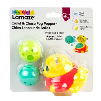 Lamaze Διαδραστικό Σκυλάκι που Εκτοξεύει Μπάλες "Crawl & Chase Pug Popper"