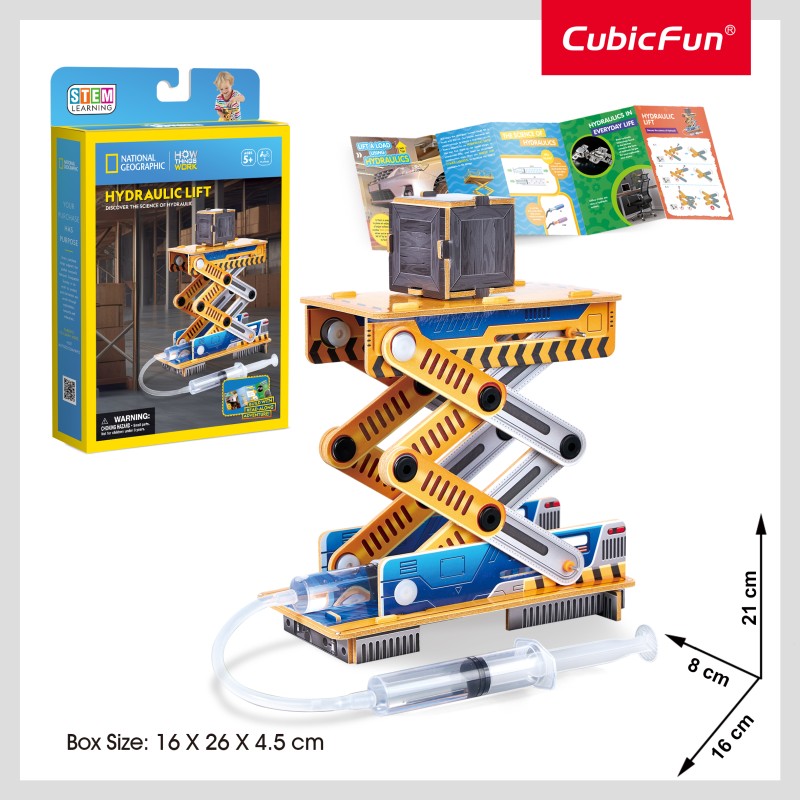 CubicFun 3D Puzzle National Geographic "STEM Υδραυλικός Ανελκυστήρας"