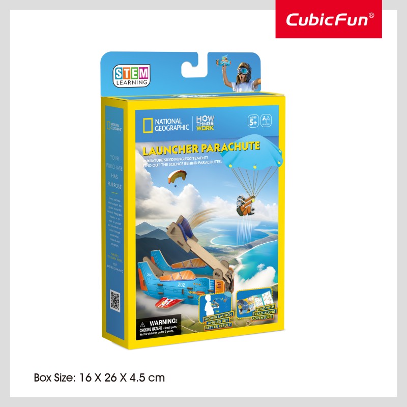 CubicFun 3D Puzzle National Geographic "STEM Εκτοξευτής Αλεξιπτωτιστών"