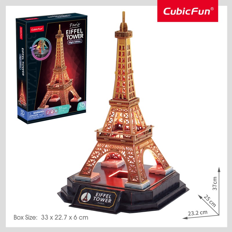 CubicFun 3D Puzzle LED Night Edition "Πύργος του Άιφελ"