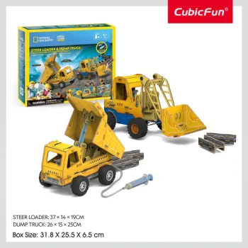CubicFun 3D Puzzle National Geographic Large "STEM Φορτωτής και Φορτηγό"