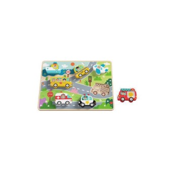 Tooky Toy Ξύλινο Παζλ Με Ενσφηνώματα "Μεσα Μεταφοράς"