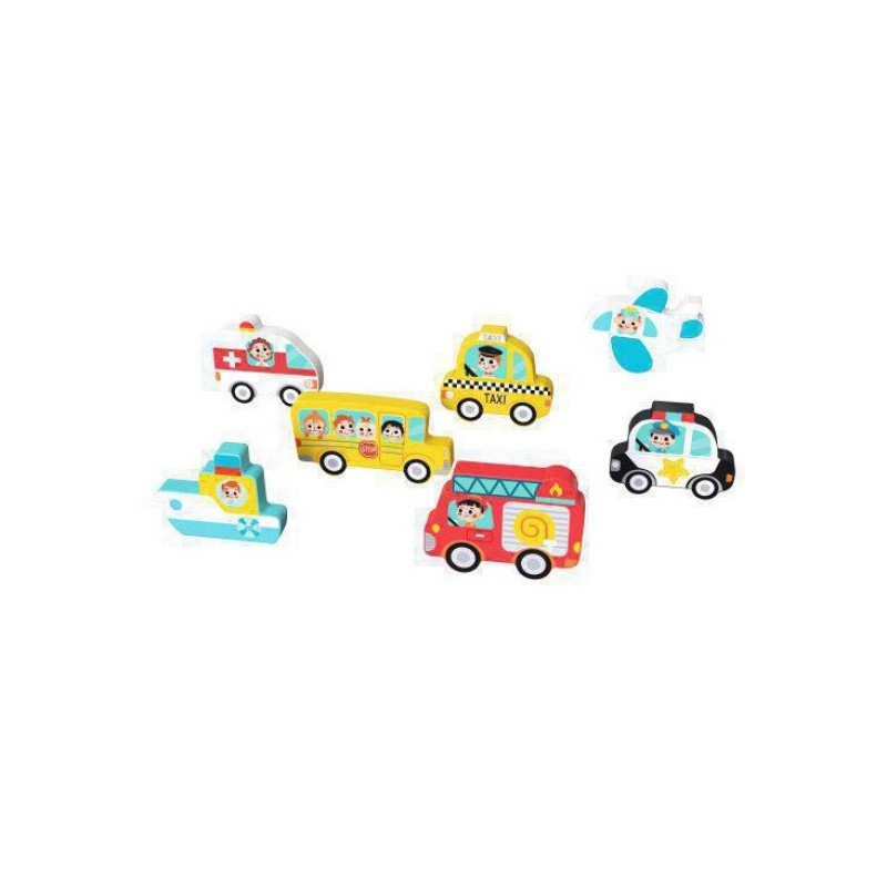 Tooky Toy Ξύλινο Παζλ Με Ενσφηνώματα "Μεσα Μεταφοράς"
