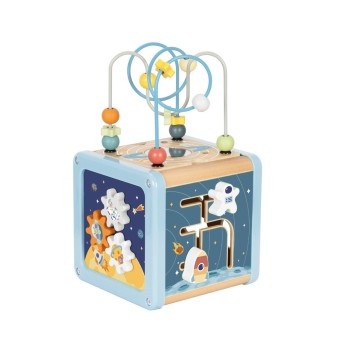 Tooky Toy Ξυλινος Κύβος  Δραστηριοτήτων "Διάστημα"