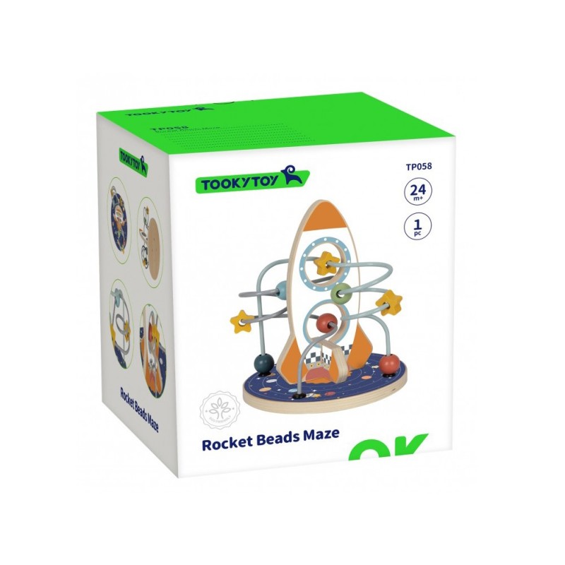 Tooky Toy Ξυλινο Παιχνίδι  Δραστηριοτήτων "Πύραυλος"
