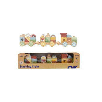 Tooky Toy Ξύλινο "Τρενάκι Στοίβαξης"