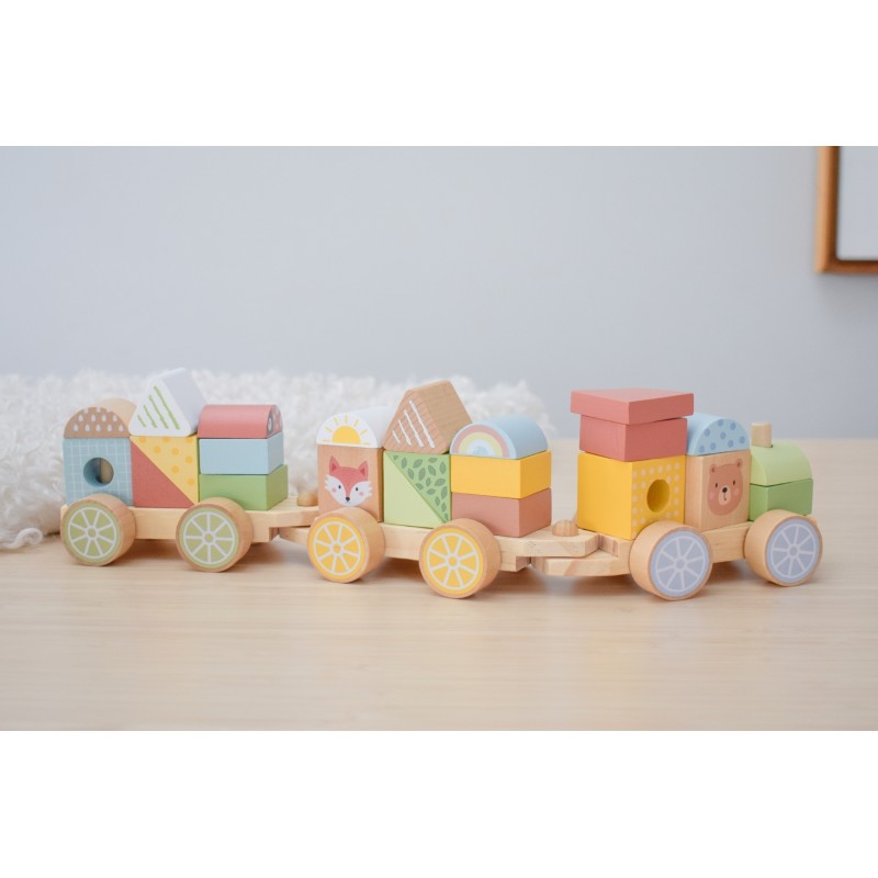 Tooky Toy Ξύλινο "Τρενάκι Στοίβαξης"