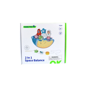 Tooky Toy Ξύλινο Παιχνίδι Ισορροπίας 2 in 1 "Διαστημα"